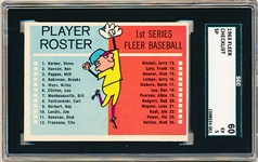 1963 Fleer Baseball- Checklist- SGC 60 (Ex 5)- SP! Unchecked!