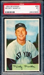 1954 Bowman Baseball- #65 Mickey Mantle, Yankees- PSA Ex 5