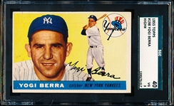 1955 Topps Baseball- #198 Yogi Berra, Yankees- SGC 40 (Vg 3)- Hi#