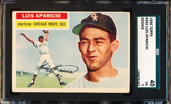 1956 Topps Baseball- #292 Luis Aparicio Rookie- SGC 40 (Vg 3)