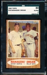 1962 Topps Baseball- #18 Manager’s Dream- Mantle/ Mays- SGC 80 (Ex/NM 6)