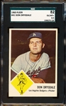 1963 Fleer Baseball- #41 Don Drysdale, Dodgers- SGC 82 (Ex/Mt+ 6.5)