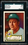 1952 Topps Baseball- #57 Ed Lopat, Yankees- SGC (Vg-Ex 4)- black back.
