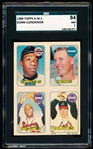 1969 Topps 4 in 1 Baseball- T. Aaron/ Britton/ Clendenon/ Woodward- SGC 84 (NM 7)