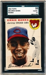 1954 Topps Baseball- #94 Ernie Banks, Cubs- SGC 55 (Vg-Ex+ 4.5)- Rookie!