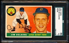 1955 Topps Baseball- #192 Jim Delsing, Tigers- SGC 84 (NM 7)- Hi# 