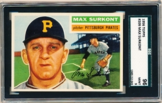 1956 Topps Baseball- #209 Max Surkont, Pirates- SGC 96 (Mint 9)