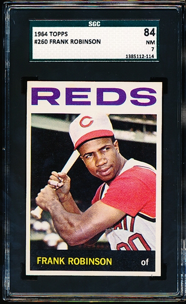 1964 Topps Baseball- #260 Frank Robinson, Reds- SGC 84 (Nm 7)