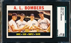 1964 Topps Baseball- #331 A.L. Bombers (Maris/ Cash/ Mantle/ Kaline)- SGC 86 (NM+ 7.5)