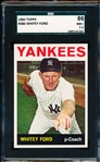 1964 Topps Baseball- #380 Whitey Ford, Yankees- SGC 86 (NM+ 7.5)