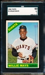1966 Topps Baseball- #1 Willie Mays, Giants- SGC 60 (Ex 5)