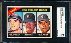 1966 Topps Baseball- #218 A. L. Home Run Leaders- SGC 84 (NM 7)