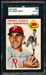 1954 Topps Baseball- #51 Johnny Lindell, Phillies- SGC 88 (Nm/Mt 8)- SP! .