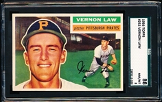 1956 Topps Baseball- #252 Vern Law, Pirates- SGC 88 (Nm-Mt 8)