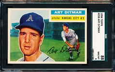 1956 Topps Baseball- #258 Art Ditmar, KC A’s- SGC 88 (Nm-Mt 8)