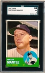 1963 Topps Baseball- #200 Mickey Mantle, Yankees- SGC 84 (NM 7)
