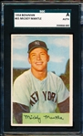 1954 Bowman Baseball- #65 Mickey Mantle, Yankees- SGC A (Authentic)