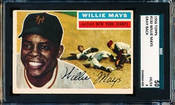 1956 Topps Baseball- #130 Willie Mays, Giants- SGC 50 (Vg-Ex 4)