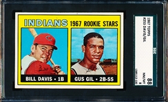 1967 Topps Bb- #253 Indians Rookie- SGC 88 (Nm/Mt 8)
