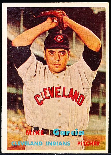 1957 Topps Bb- #300 Mike Garcia, Indians- Tough Series