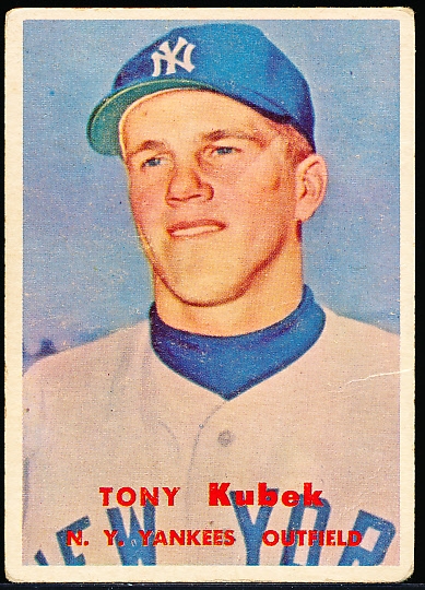 1957 Topps Bb- #312 Tony Kubek, Yankees- Tough Series