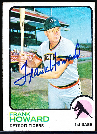 1973 Topps Bsbl. #560 Frank Howard, Tigers- Autographed