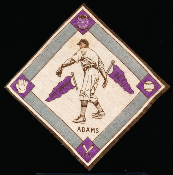 1914 B18 Baseball Blanket- Babe Adams, Pittsburgh NL – Purple Pennants