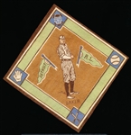 1914 B18 Baseball Blanket- Del Baker, Detroit AL- Brown Infield- Tough!