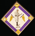 1914 B18 Baseball Blanket- Johnny Bassler, Cleveland AL – Yellow Pennants