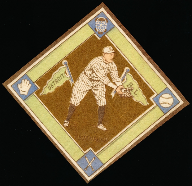 1914 B18 Baseball Blanket- Marty Cavanaugh, Detroit AL - Brown Infield! Tough! 