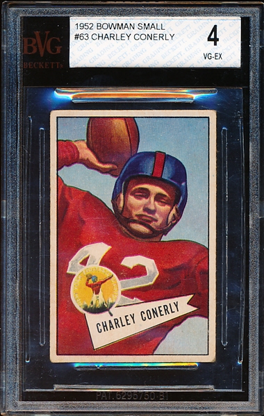 1952 Bowman Fb Small- #63 Charley Conerly, Giants