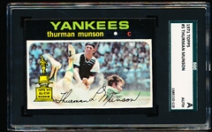 1971 Topps Baseball- #5 Thurman Munson, Yankees- SGC A (Authentic)
