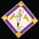 1914 B18 Baseball Blanket- Jack Graney, Cleveland AL – Yellow Pennants