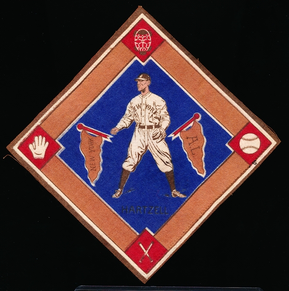 1914 B18 Baseball Blanket- Topsy Hartzell, New York AL – Blue Infield