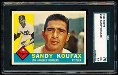 1960 Topps Baseball- #343 Sandy Koufax, Dodgers- SGC 70 (Ex+ 5.5)