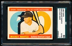 1960 Topps Baseball- #563 Mickey Mantle All Star- Hi# - SGC 80 (Ex-NM 6)