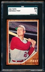 1962 Topps Baseball- #148 Wally Post, Reds- SGC 84 (NM 7)