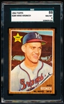 1962 Topps Baseball- #289 Mike Krsnich, Braves- SGC 88 (Nm/Mt 8)