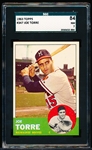 1963 Topps Baseball- #347 Joe Torre, Braves- SGC 84 (NM 7)