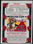 1933 Goudey Indian Gum Non-Sports- 1 Wrapper