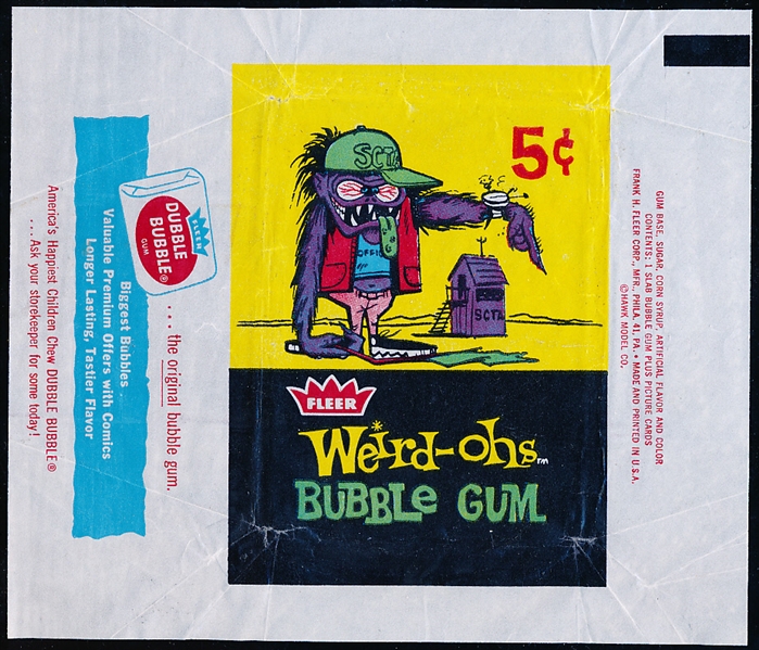 1966 Fleer Weird-Ohs Bubble Gum Non-Sports- 1 Wrapper
