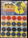 1966 Transogram Batman Coins Non-Sports- 1 Original Retail Card with 20 Attached and Unbroken Coins