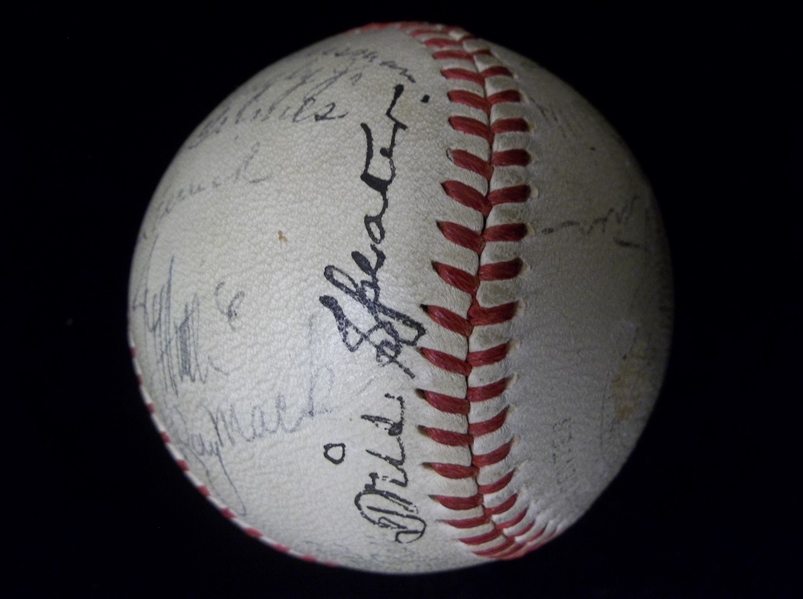 1941 Cleveland Indians MLB Team Signed Baseball- 22 Signatures including Tris Speaker! - SGC Certified