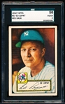 1952 Topps Baseball- #57 Ed Lopat, Yankees- SGC 50 (Vg/Ex 4)-Red back