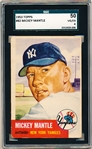 1953 Topps Baseball- #82 Mickey Mantle, Yankees- SGC 50 (Vg-Ex 4)