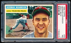 1956 Topps Baseball- #78 Herm Wehmeier, Phillies- PSA NM 7 – gray back
