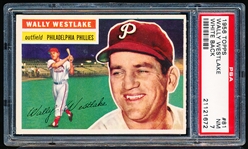 1956 Topps Baseball- #81 Westlake, Phillies- PSA NM 7 – white back