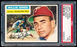 1956 Topps Baseball- #127 Willie Jones, Phillies- PSA NM 7 – gray back