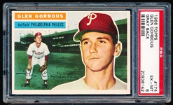 1956 Topps Baseball- #174 Gorbous, Phillies- PSA Ex-Mt 6 – gray back