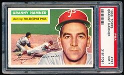 1956 Topps Baseball- #197 Granny Hamner, Phillies- PSA NM 7 